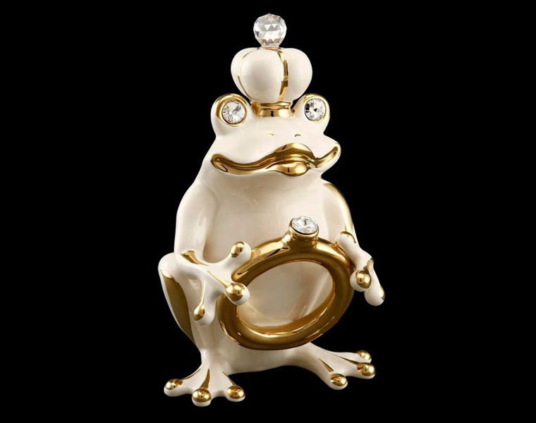 カエルの王様の置物|陶器製